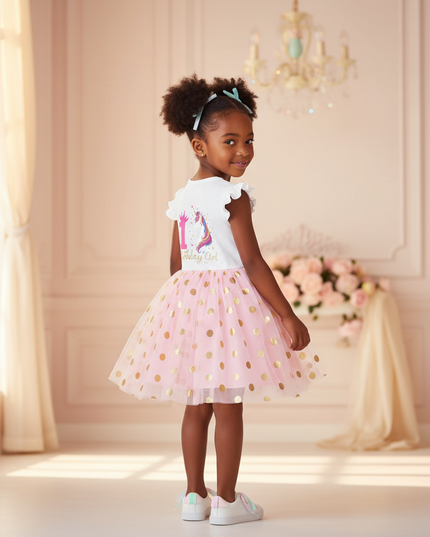 unicorn infant dress - back