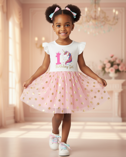 unicorn infant dress - front