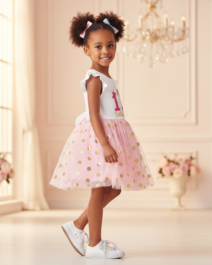 unicorn infant dress - three-quarter