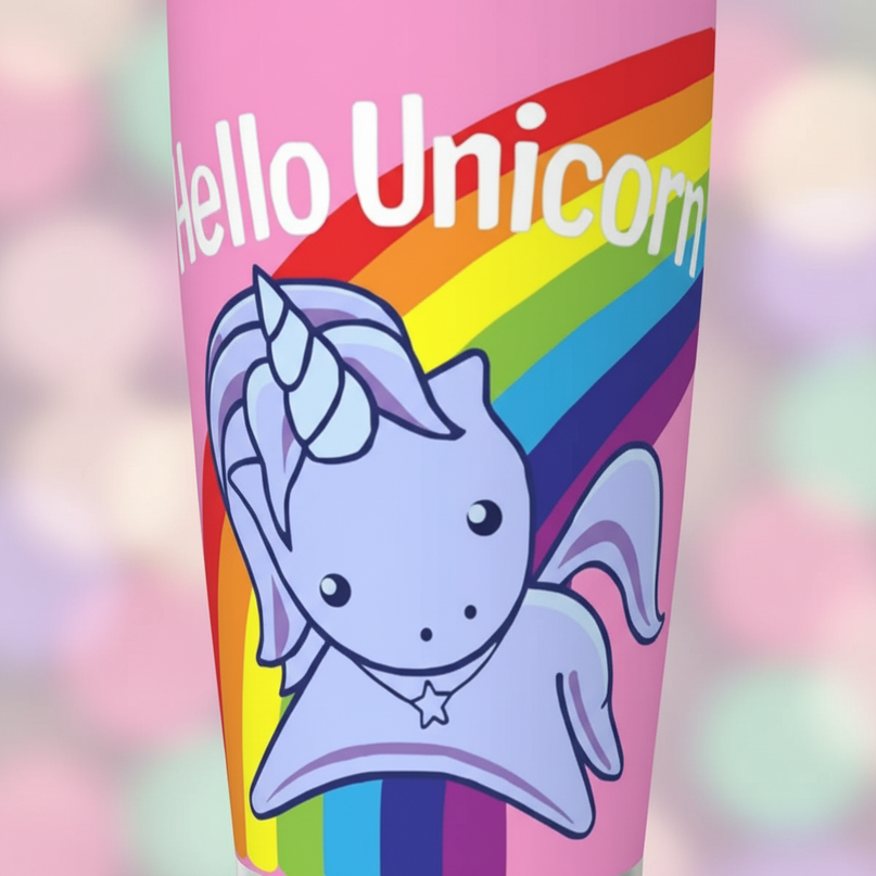 unicorn insulated tumbler - detail
