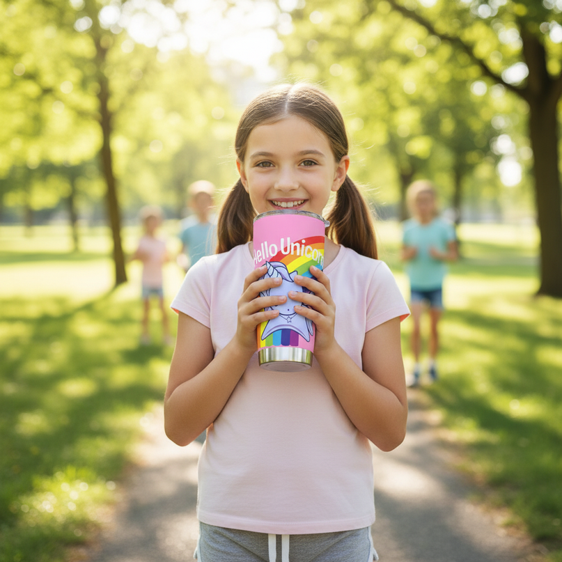 unicorn insulated tumbler - in-use