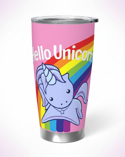 unicorn insulated tumbler - white-bg
