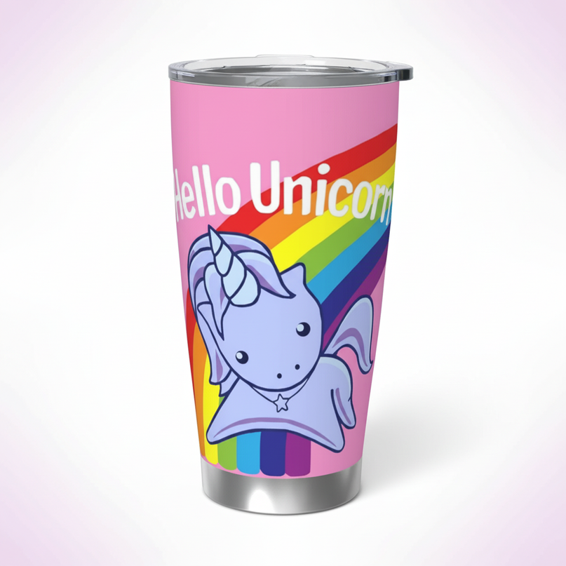 unicorn insulated tumbler - white-bg