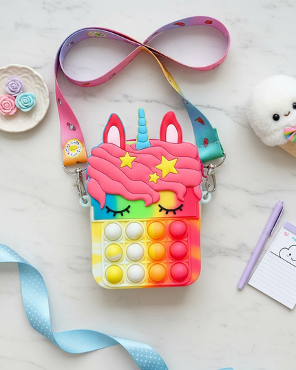 unicorn interactive purse - flat-lay