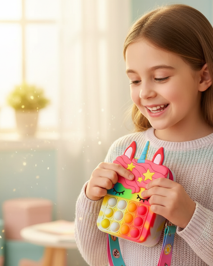 unicorn interactive purse - in-use