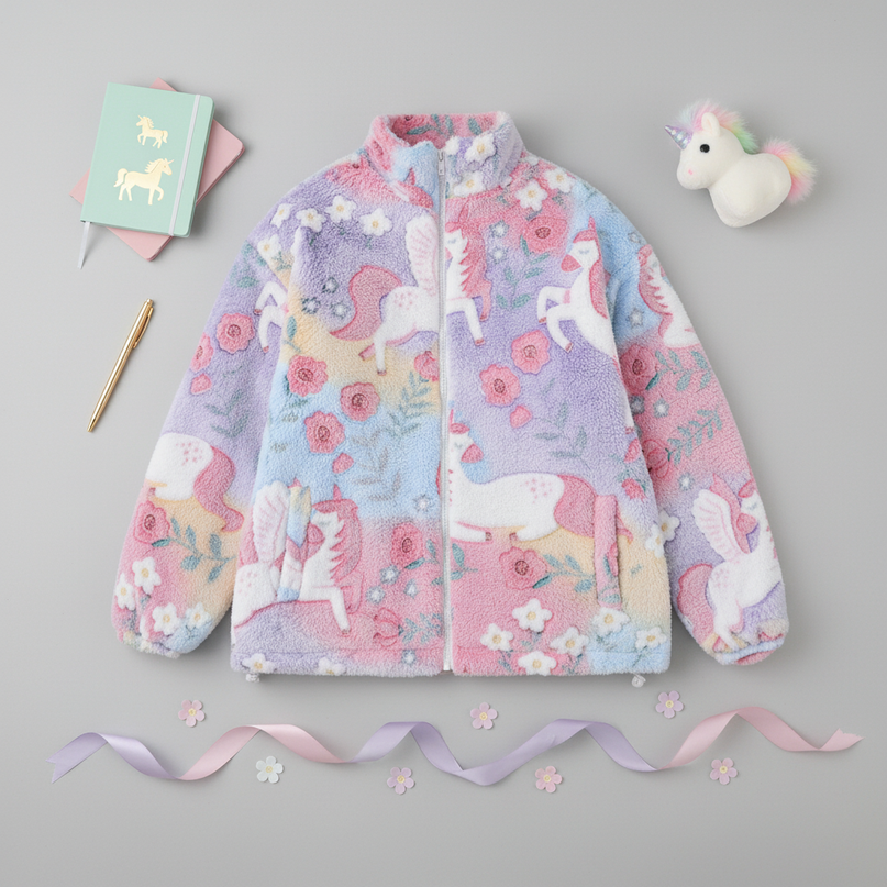 unicorn jacket adults - flat-lay