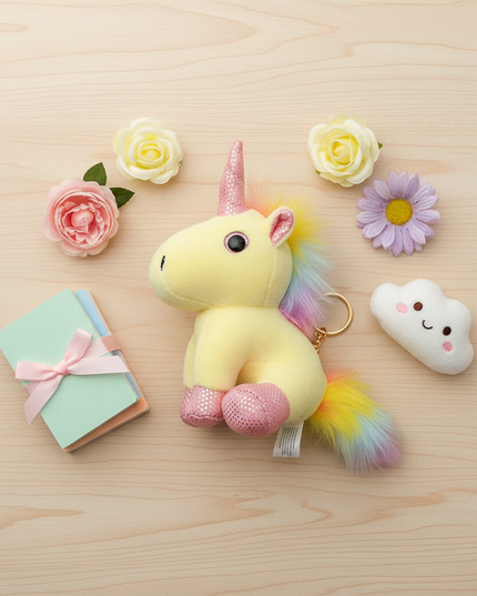 unicorn keychain gift - flat-lay