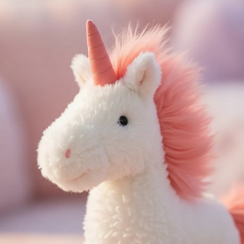 unicorn keychain plush - detail