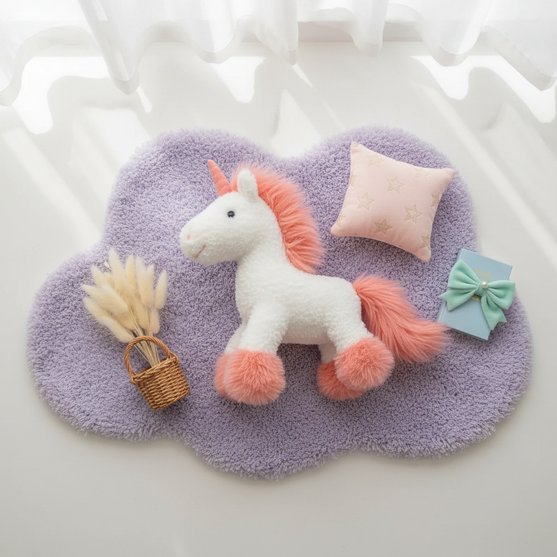 unicorn keychain plush - flat-lay