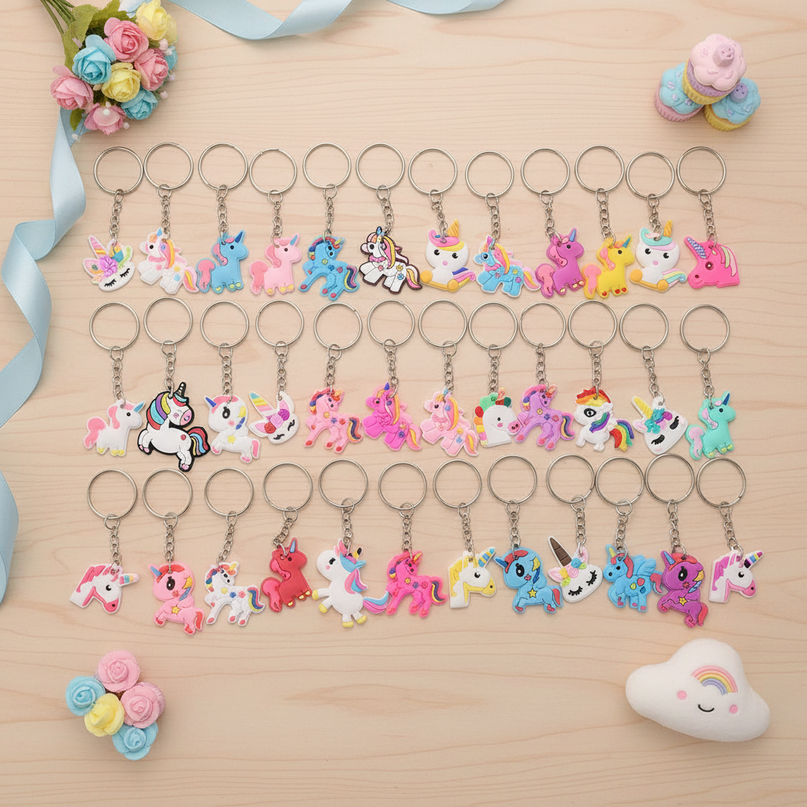 unicorn keychain set - flat-lay