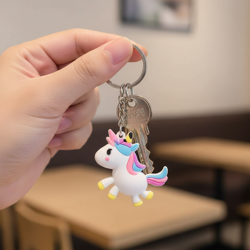 unicorn keychain set - in-use