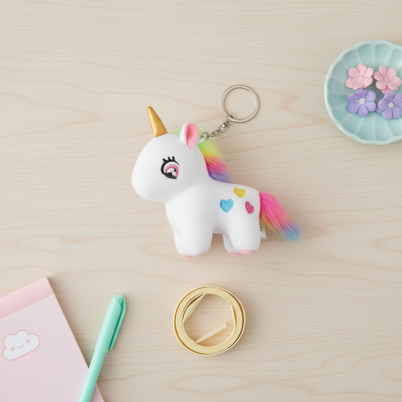 unicorn keychain women - flat-lay