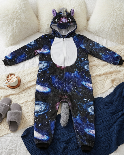 unicorn kigurumi onesie - flat-lay