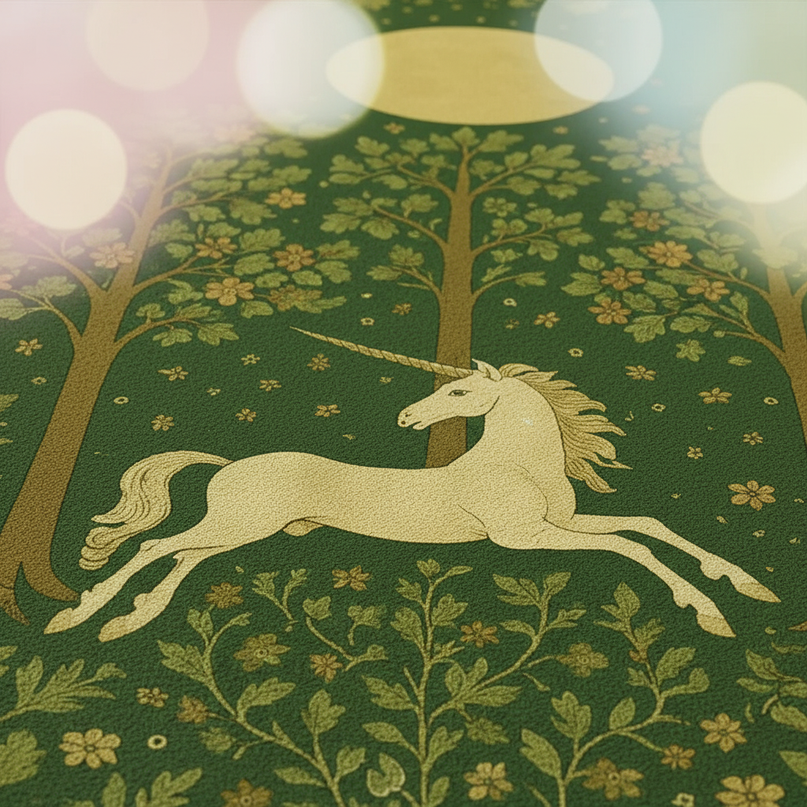 unicorn kitchen rug - detail