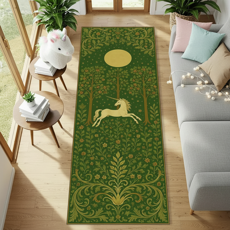 unicorn kitchen rug - flat-lay