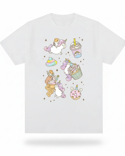 unicorn kitty shirt - white-bg