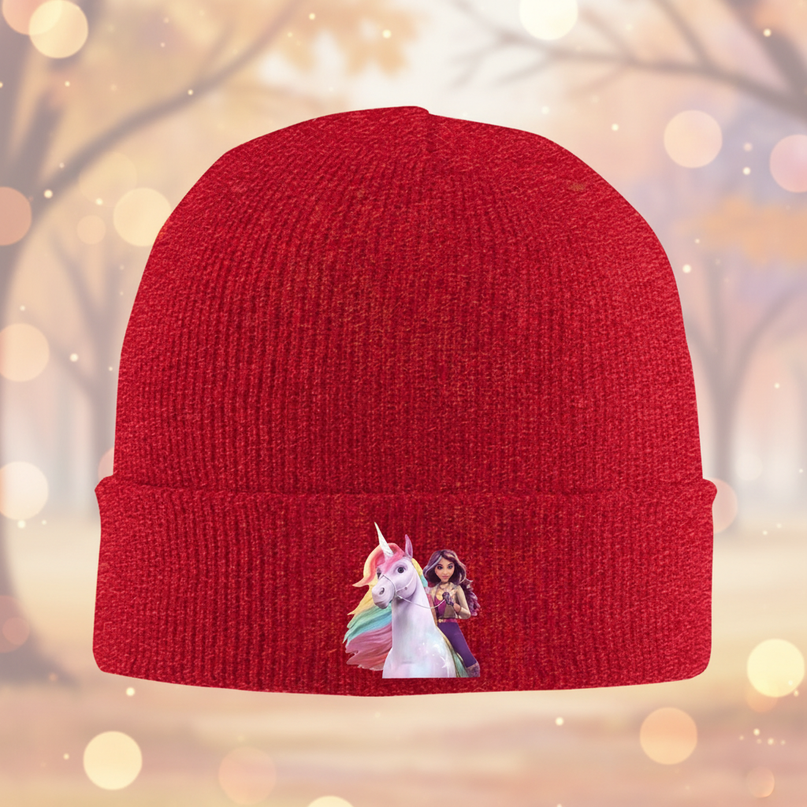 unicorn knit beanie - lifestyle