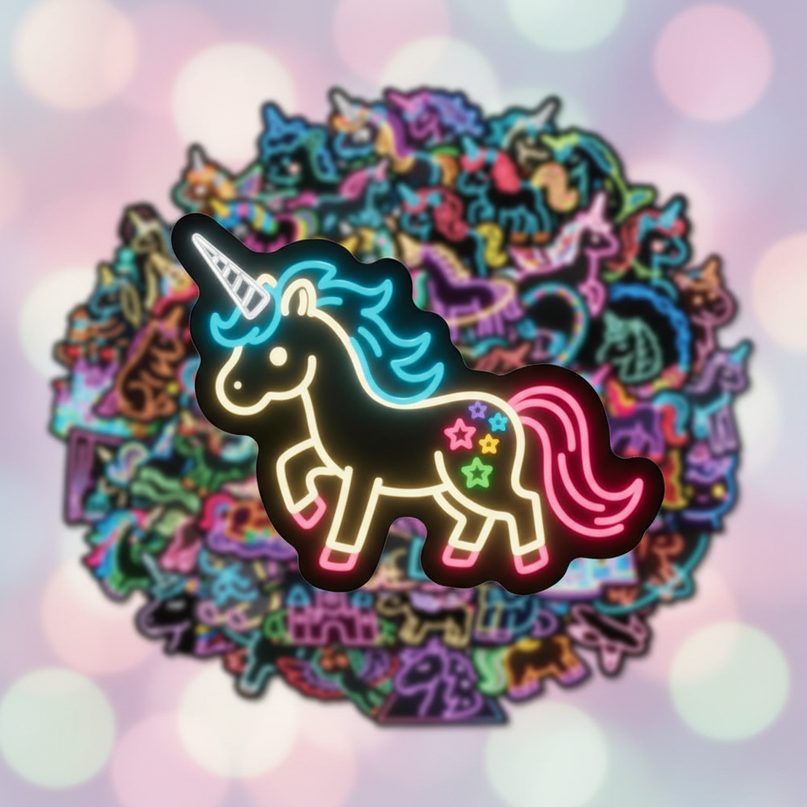 unicorn laptop stickers - detail