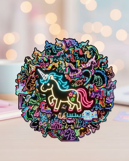 unicorn laptop stickers - lifestyle