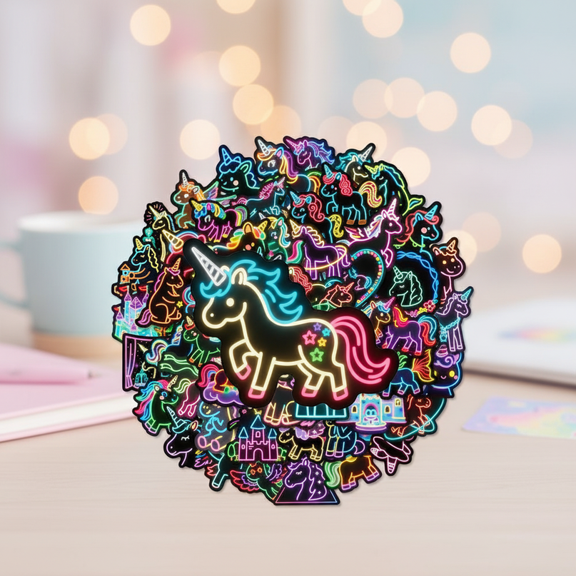 unicorn laptop stickers - lifestyle