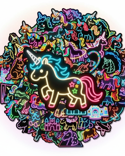 unicorn laptop stickers - white-bg