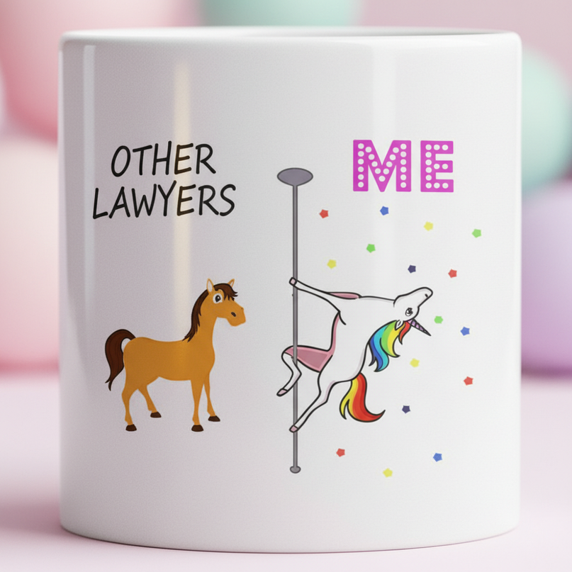 unicorn lawyer mug - detail