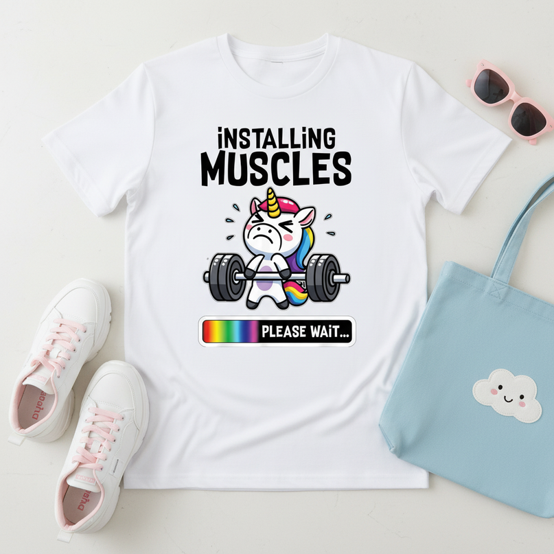 unicorn lazy day shirt - flat-lay