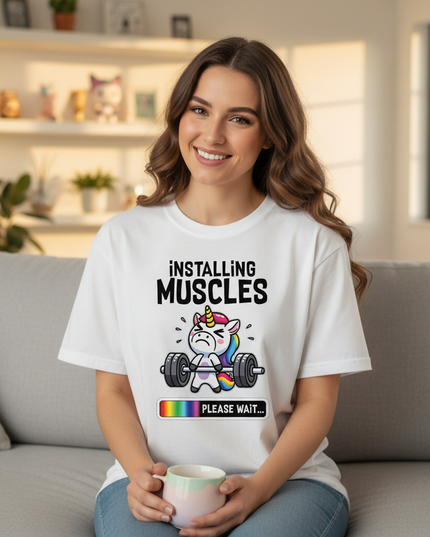 unicorn lazy day shirt - in-use