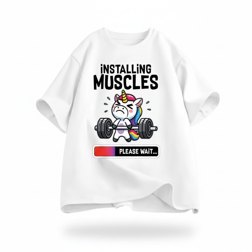 unicorn lazy day shirt - white-bg