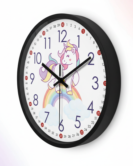 unicorn learning clock for kids - white-bg