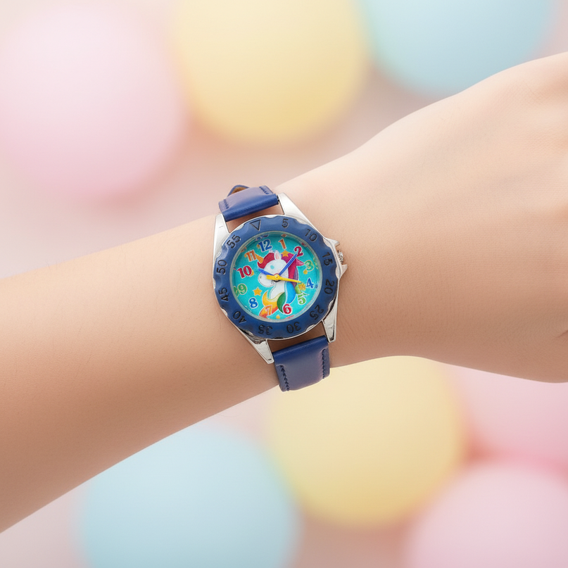 unicorn leather watch - in-use