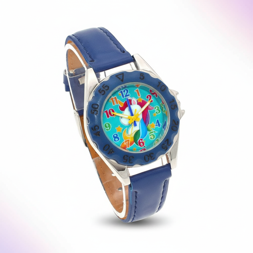 unicorn leather watch - white-bg
