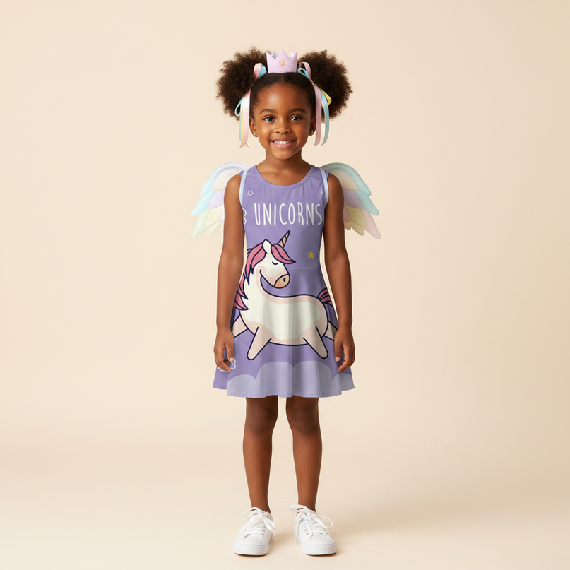 unicorn led dress costume set - detail