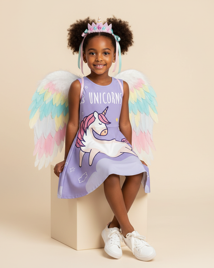 unicorn led dress costume set - sitting