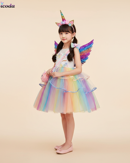 unicorn led dress full set girls - detail