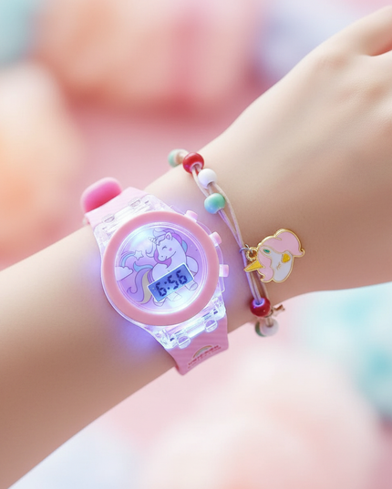unicorn led watch - in-use