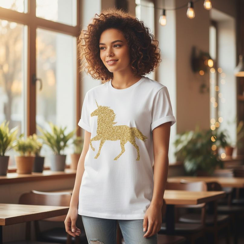 unicorn letter shirt - lifestyle