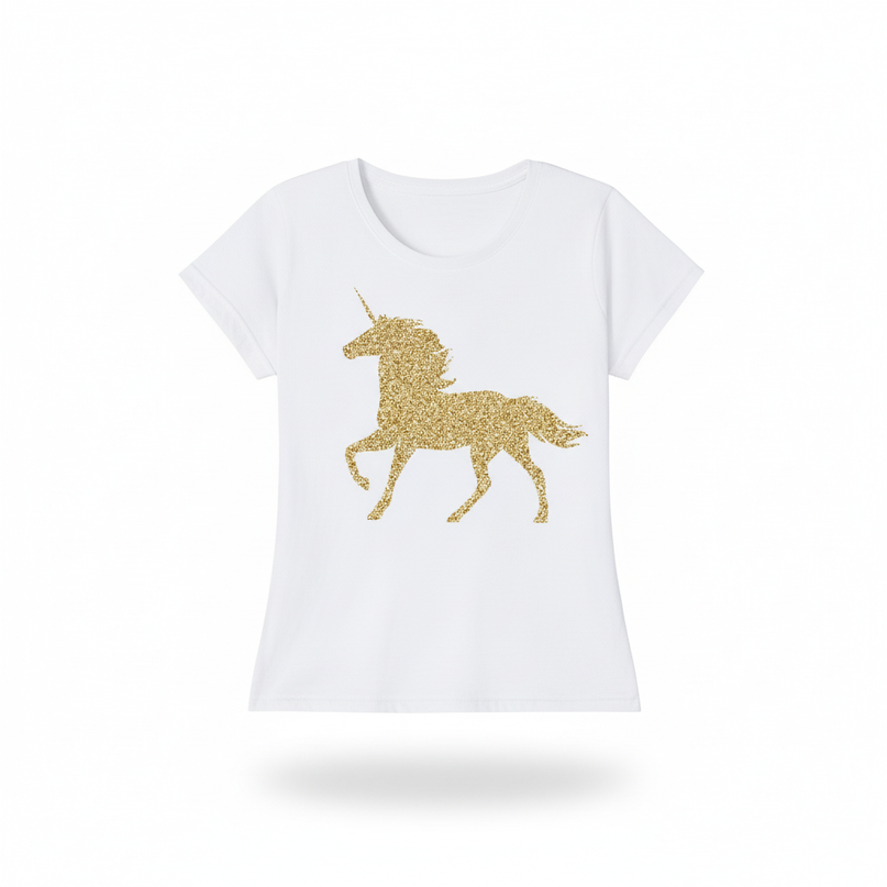 unicorn letter shirt - white-bg