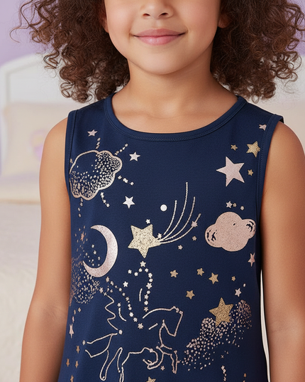 unicorn letter star dress girls - detail