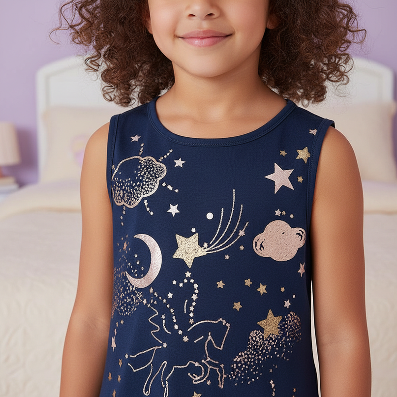 unicorn letter star dress girls - detail