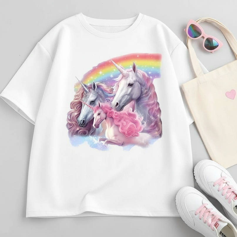 unicorn lifting shirt - flat-lay