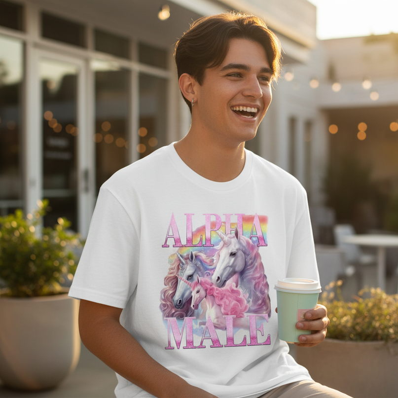 unicorn lifting shirt - in-use