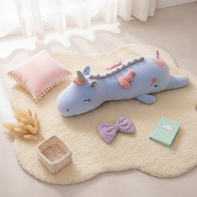 unicorn light up stuffed animal plush - flat-lay