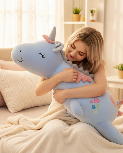 unicorn light up stuffed animal plush - in-use