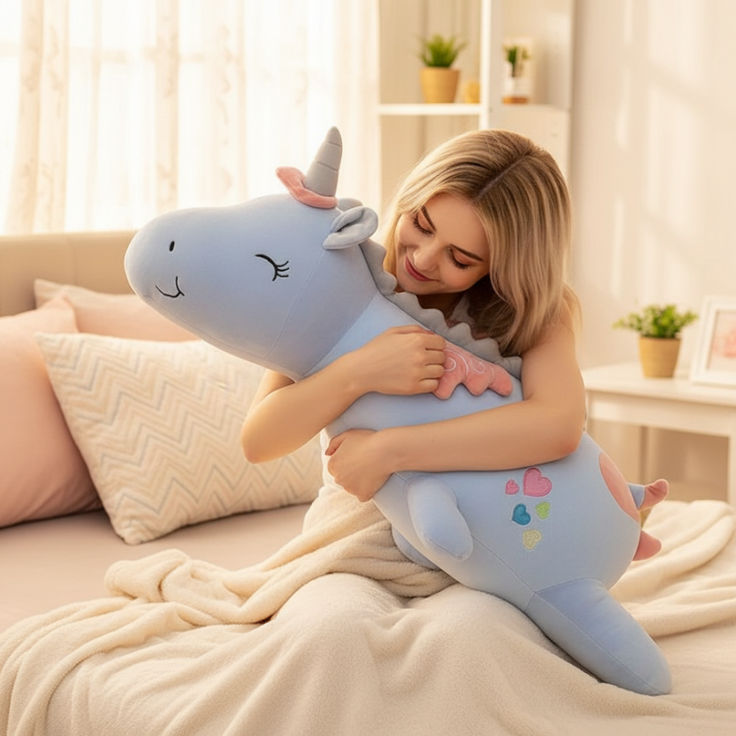 unicorn light up stuffed animal plush - in-use