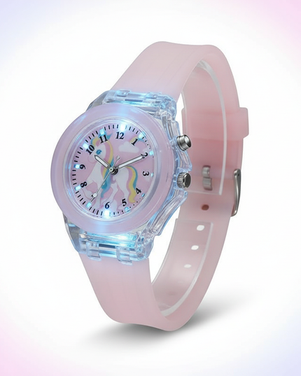 unicorn light up watch - white-bg