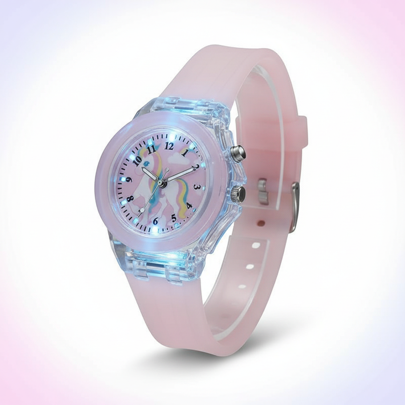 unicorn light up watch - white-bg