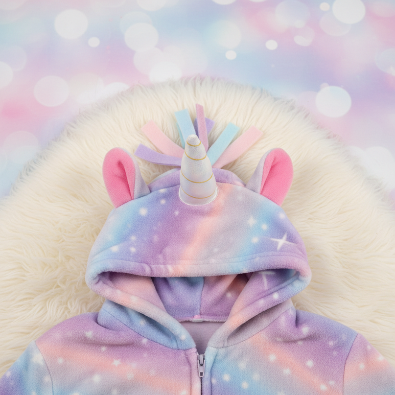 unicorn lilac onesie - detail