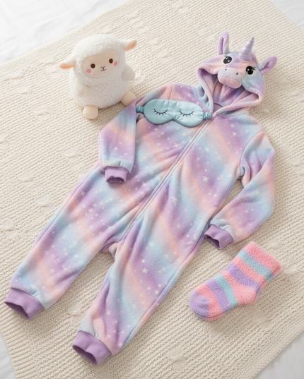 unicorn lilac onesie - flat-lay