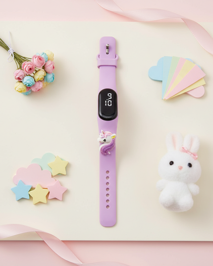 unicorn lilac watch - flat-lay